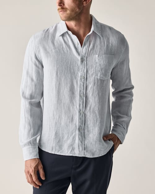 lifestyle image of Isles Linen Shirt