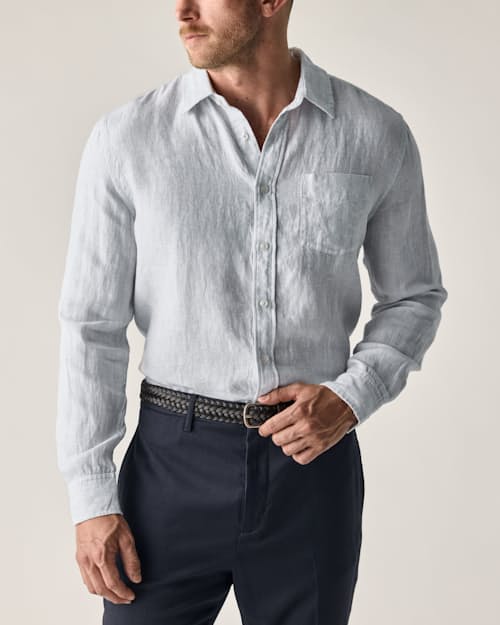 lifestyle image of Isles Linen Shirt