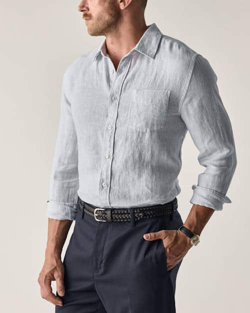 lifestyle image of Isles Linen Shirt