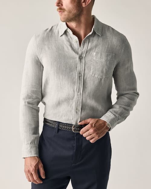 lifestyle image of Isles Linen Shirt