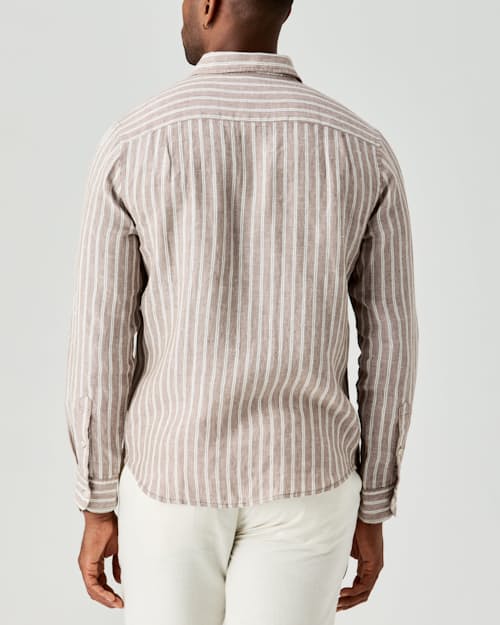 on model image of Isles Linen Shirt