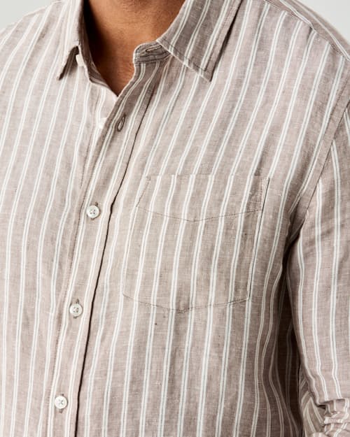 on model image of Isles Linen Shirt