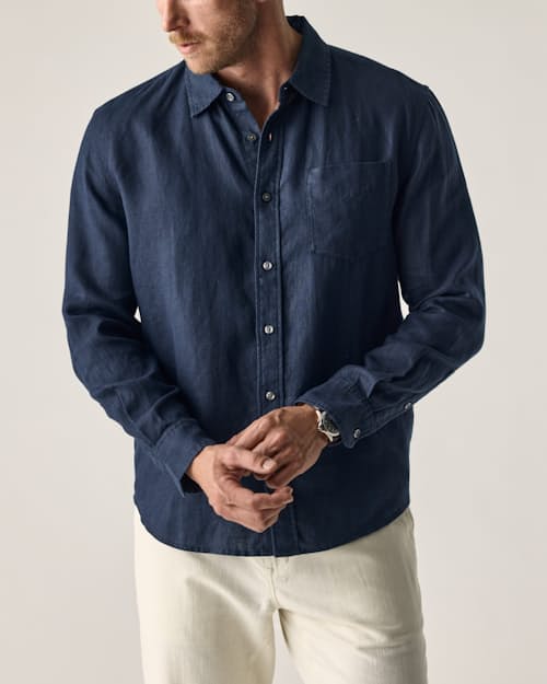 lifestyle image of Isles Linen Shirt