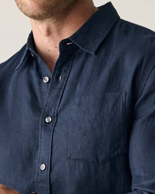 lifestyle image of Isles Linen Shirt