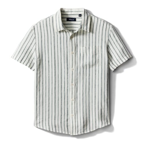 laydown image of Short Sleeve Isles Linen Shirt
