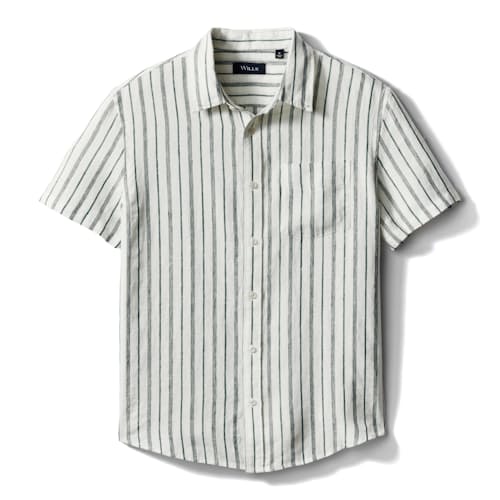 laydown image of Short Sleeve Isles Linen Shirt