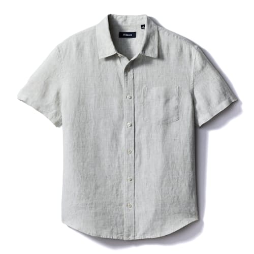 laydown image of Short Sleeve Isles Linen Shirt