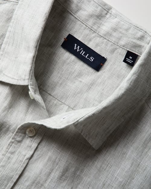 laydown detail image of Short Sleeve Isles Linen Shirt