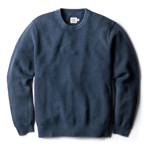 laydown image of Garment Dyed Cotton Crewneck Sweater