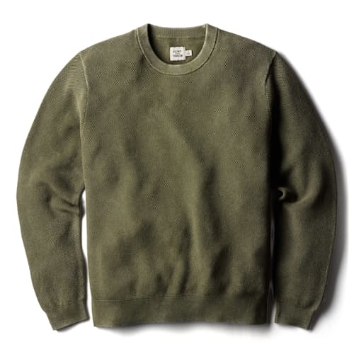 laydown image of Garment Dyed Cotton Crewneck Sweater