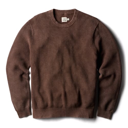 laydown image of Garment Dyed Cotton Crewneck Sweater