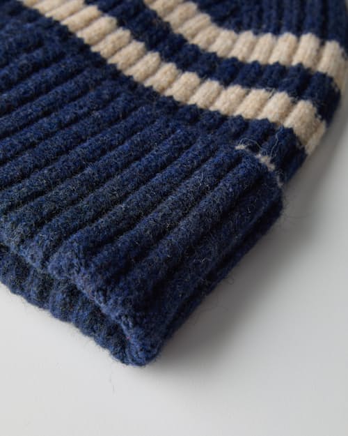 laydown detail image of Boiled Wool Striped Beanie