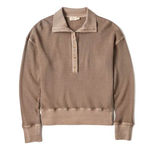 laydown image of Women's Apres Waffle Henley