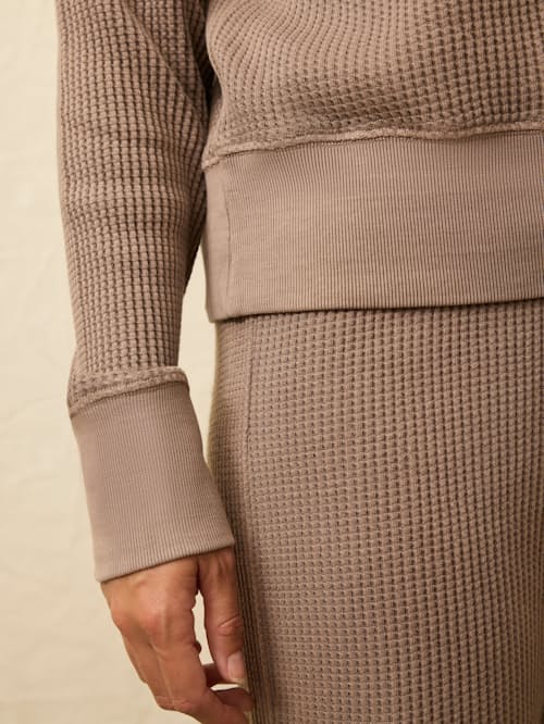 on model image of Women's Apres Waffle Henley