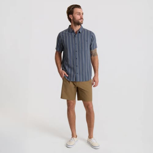 on model image of Crosswinds Short Sleeve Shirt