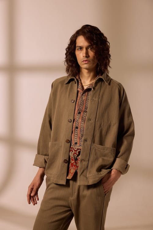 on model image of Aman Country Coat