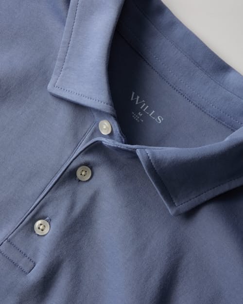 laydown detail image of AloeKnit Polo Shirt