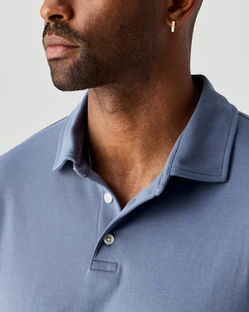 on model image of AloeKnit Polo Shirt