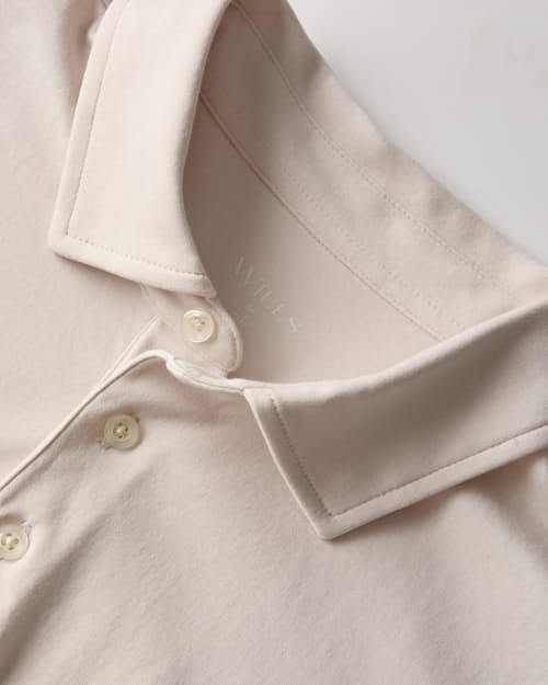 laydown detail image of AloeKnit Polo Shirt