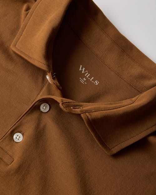 laydown detail image of AloeKnit Polo Shirt