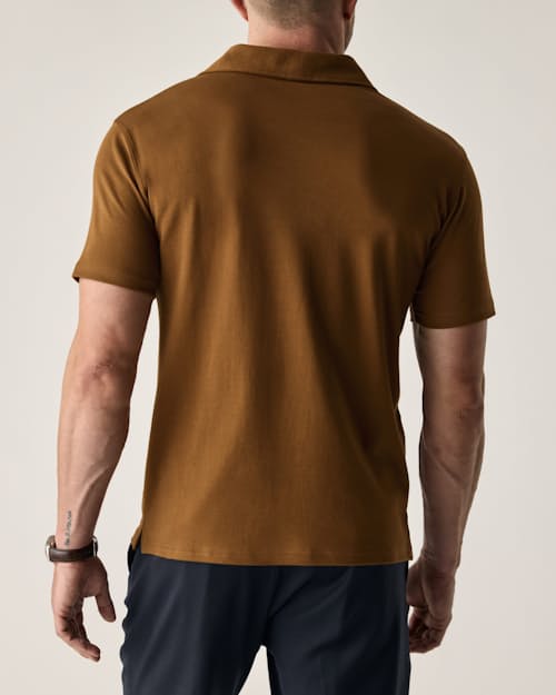 lifestyle image of AloeKnit Polo Shirt