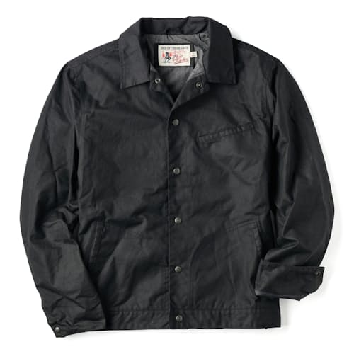 laydown image of Embroidered Western Waxed Snap Jacket