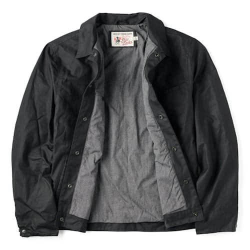 laydown image of Embroidered Western Waxed Snap Jacket