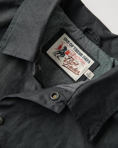 laydown detail image of Embroidered Western Waxed Snap Jacket