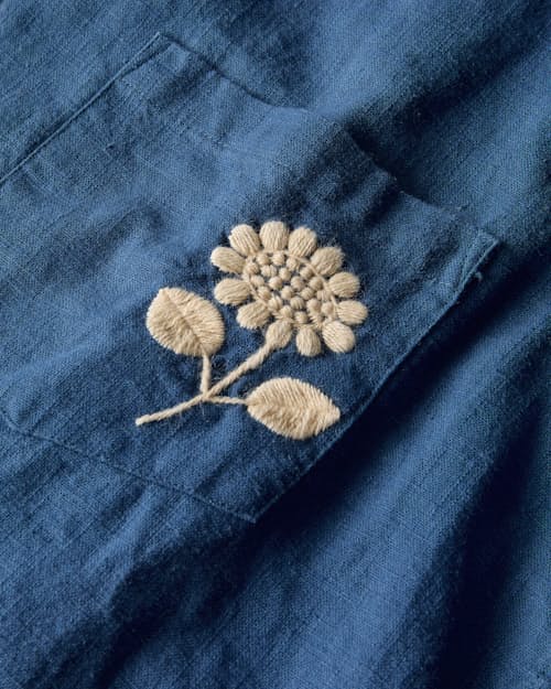 laydown detail image of Embroidered Camp Collar Shirt