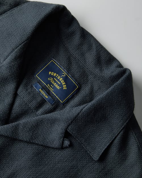 laydown detail image of Embroidered Camp Collar Shirt