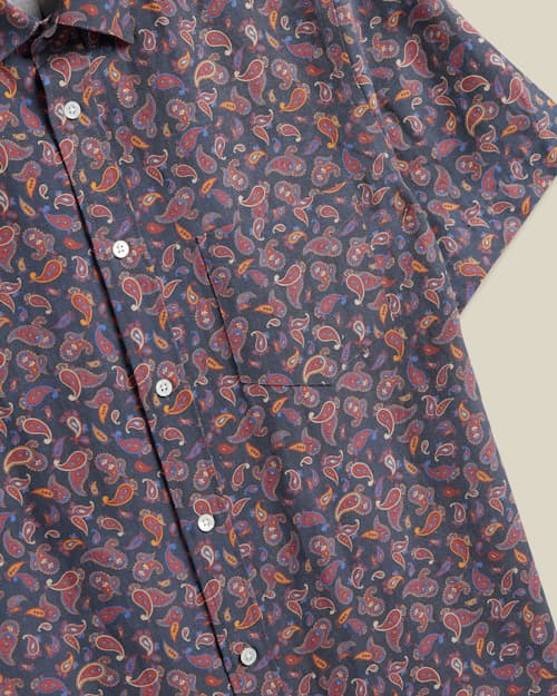 laydown detail image of Silk Linen Short Sleeve Shirt