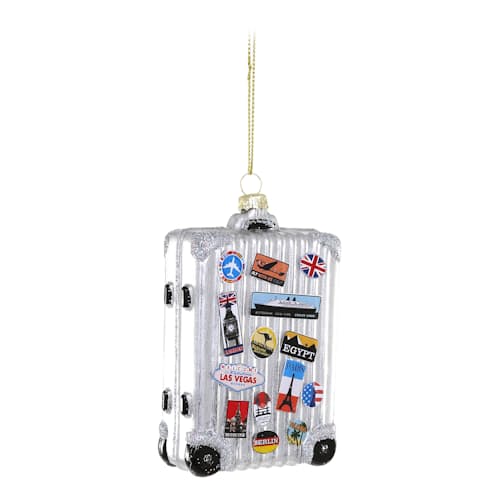 laydown image of Jetsetter Suitcase Ornament