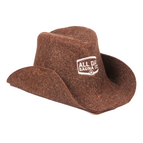 laydown image of Wool Cowboy Sauna Hat
