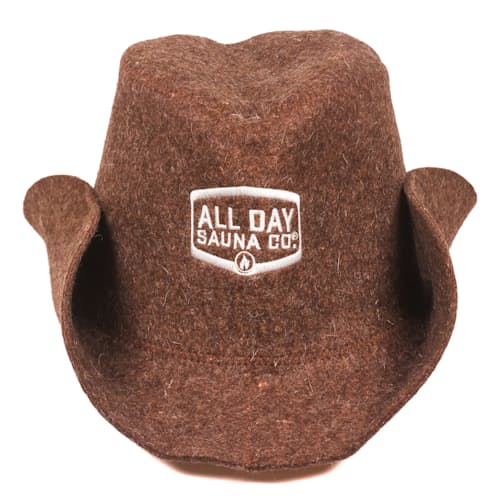 laydown image of Wool Cowboy Sauna Hat