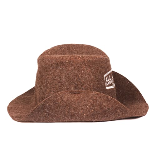 laydown image of Wool Cowboy Sauna Hat