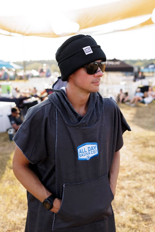 lifestyle image of Japanese Mesh Sauna Hat