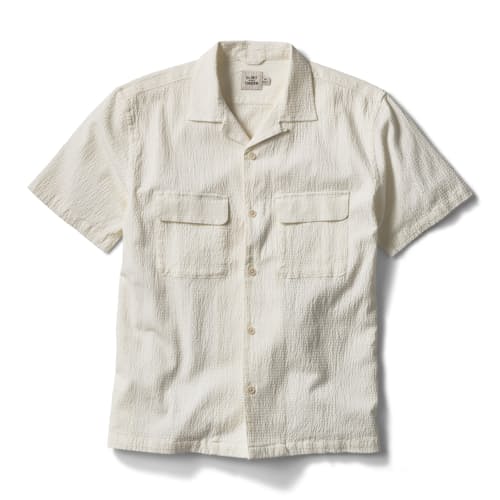 laydown image of Seersucker Keys Camp Shirt