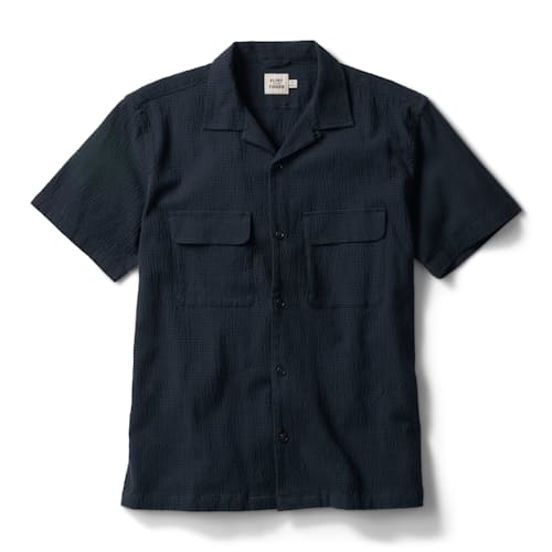 laydown image of Seersucker Keys Camp Shirt