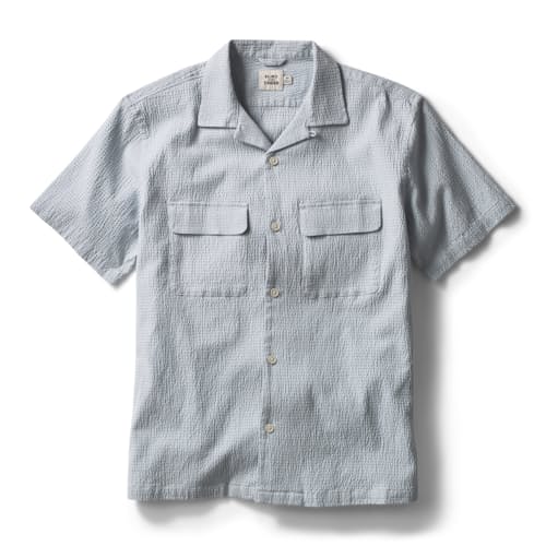 laydown image of Seersucker Keys Camp Shirt