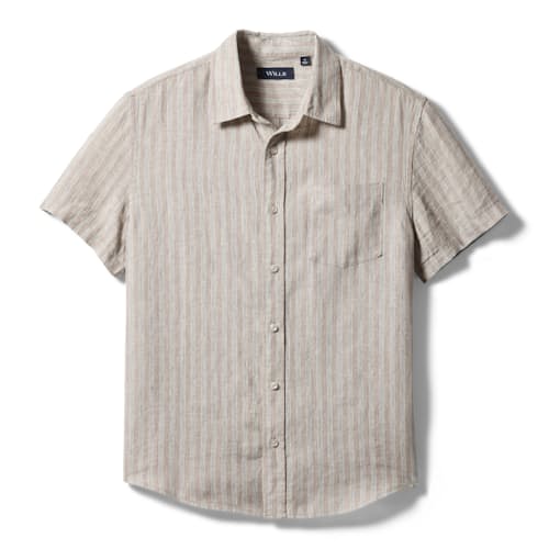 laydown image of Short Sleeve Isles Linen Shirt