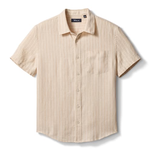 laydown image of Short Sleeve Isles Linen Shirt