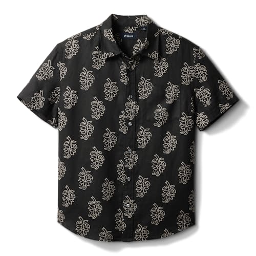 laydown image of Short Sleeve Isles Linen Shirt