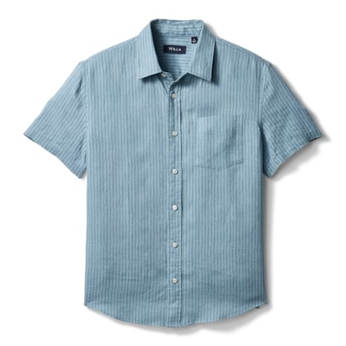 laydown image of Short Sleeve Isles Linen Shirt
