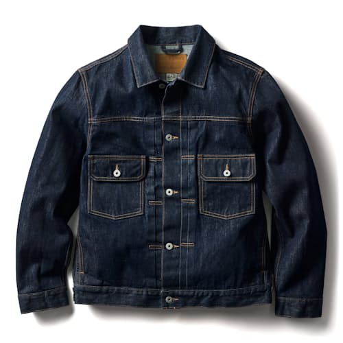 laydown image of American Reserve Selvedge Type II Denim Jacket