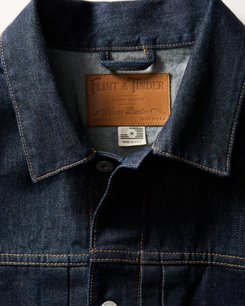 laydown detail image of American Reserve Selvedge Type II Denim Jacket