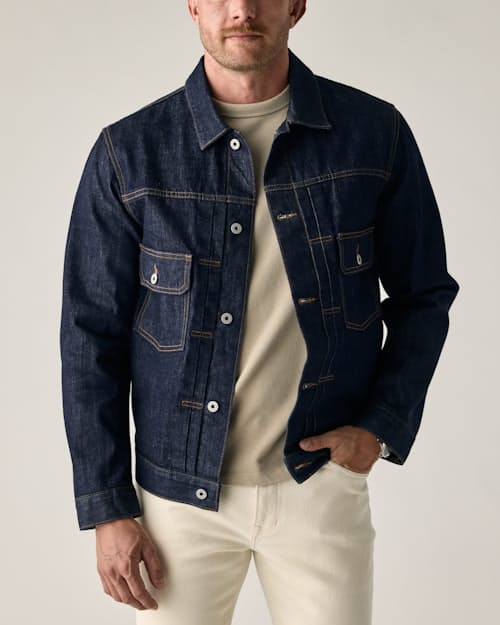 lifestyle image of American Reserve Selvedge Type II Denim Jacket