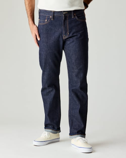 lifestyle image of American Reserve Selvedge Jean - Vintage Straight