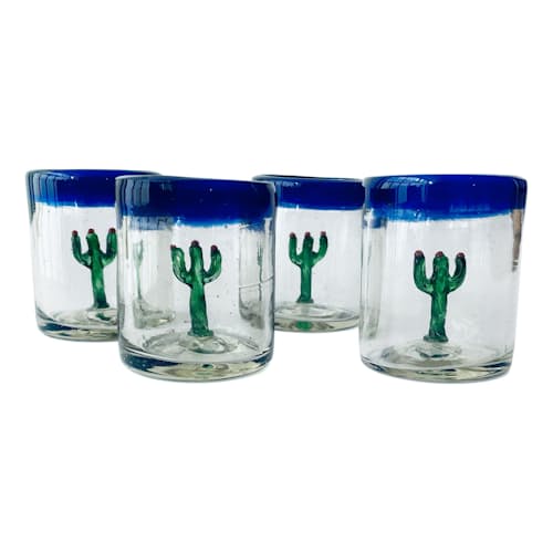 laydown image of Cactus Tequila Shot Glasses - Set of 4