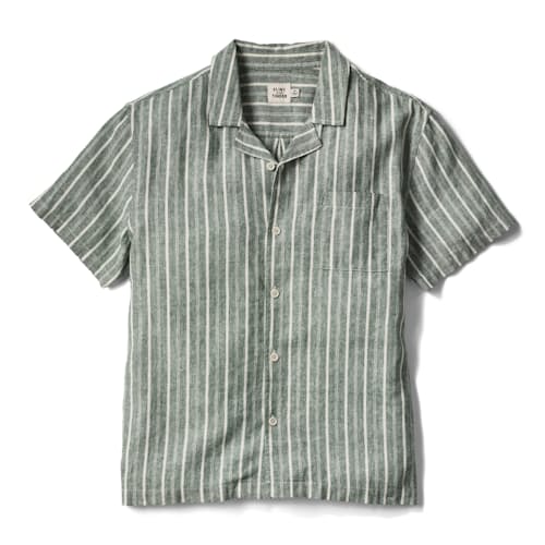 laydown image of Cotton Linen Camp Shirt