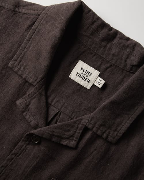 laydown detail image of Cotton Linen Camp Shirt